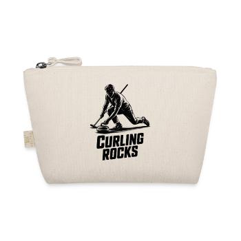 Curling Rocks Winter Sports Silhouette Man - Organic Pouch - nature - Front