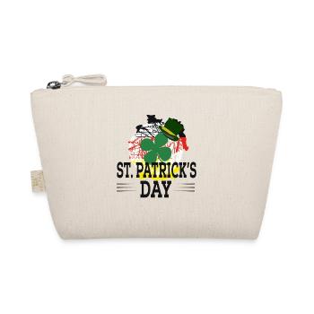 St Patrick's Day Shamrock Hat Graphic - Organic Pouch - nature - Front