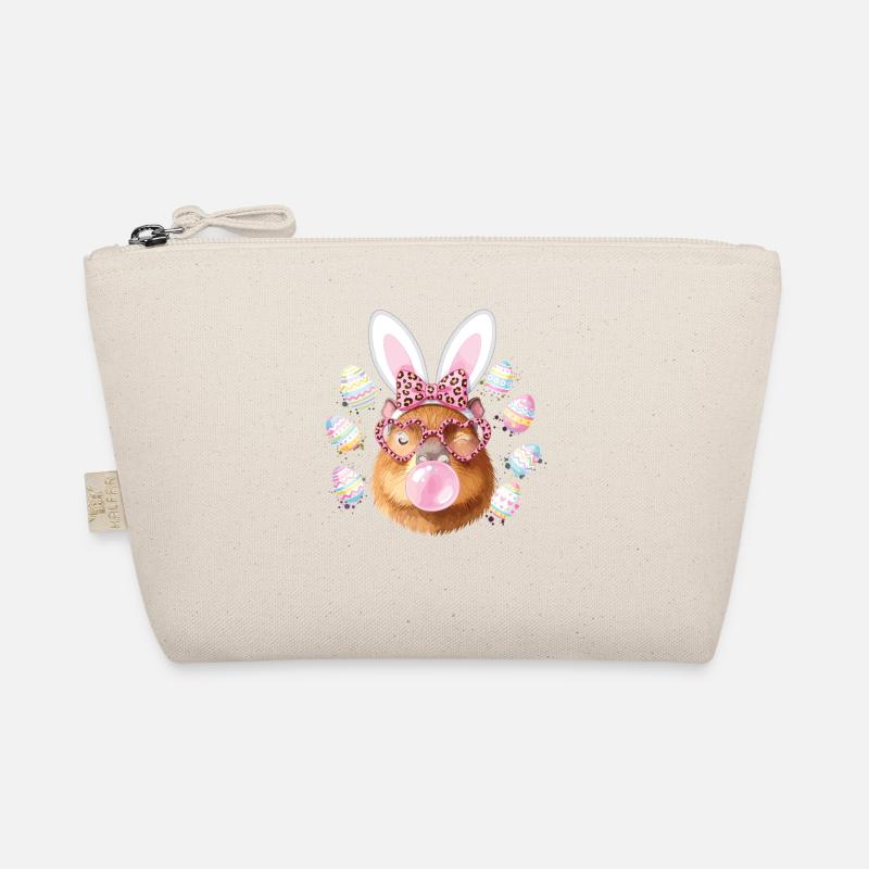 Capybara de lapin de Pâques avec lunettes léopard - Trousse biologique - nature