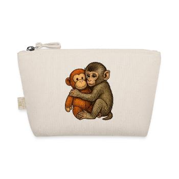Affe Umarmung Freundschaft - Bio-Täschchen - Natur - Vorne