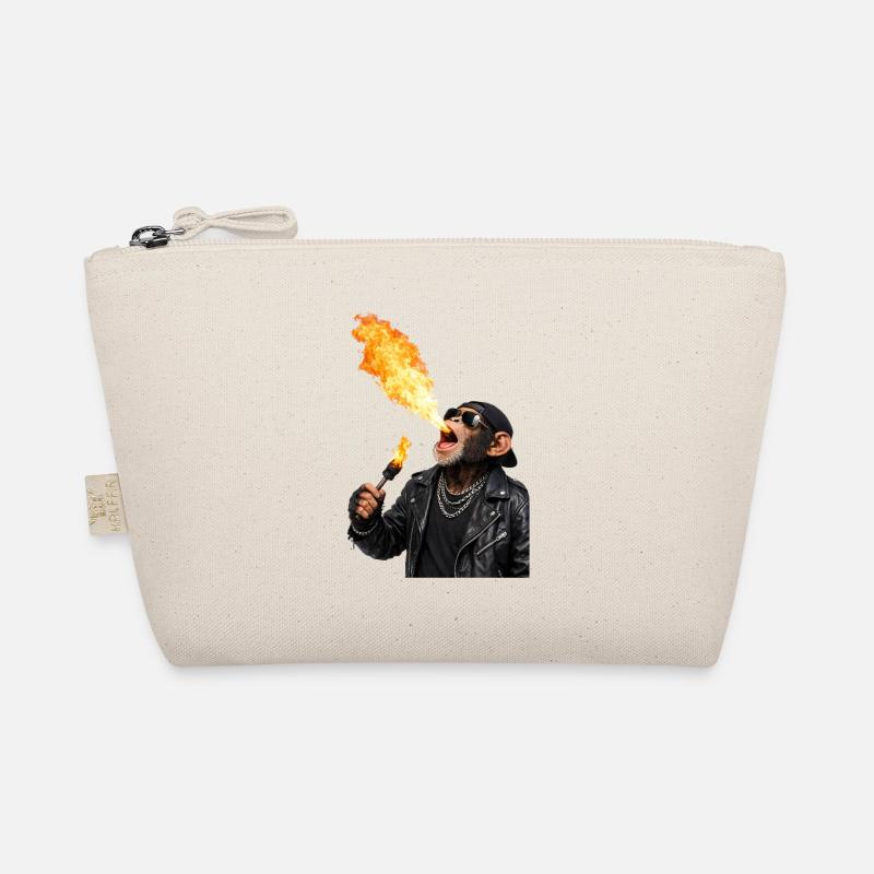 Flame Monkey Rocker Leather Jacket Organic Pouch