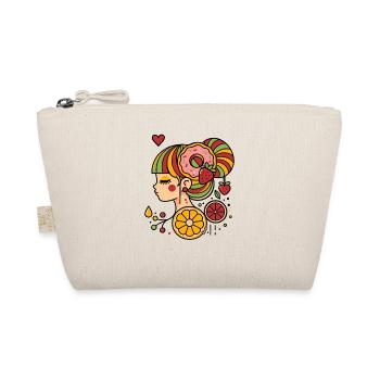 Colorful Woman Profile with Donut and Fruits - Organic Pouch - nature - Front