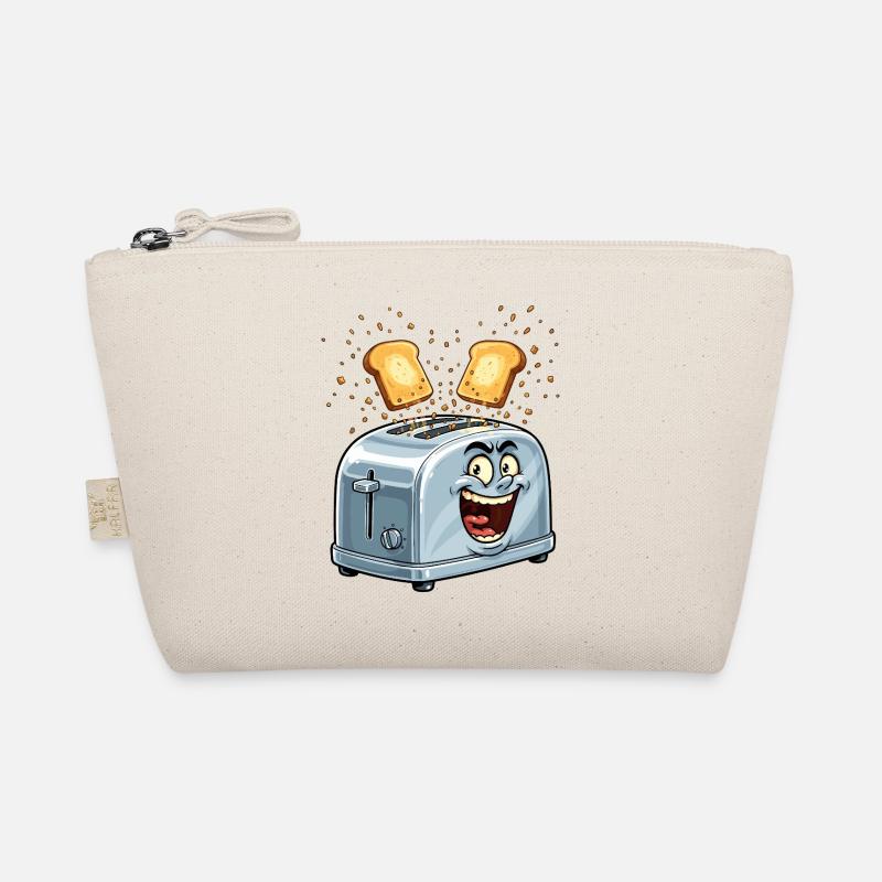 Fröhlicher Toaster mit springendem Toast Bio-Täschchen