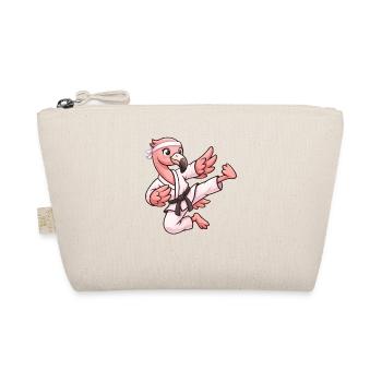 Dessin animé flamant rose mignon sport de combat en karaté - Trousse biologique - nature - Devant