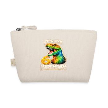 Its My 6 Birthday Dino Geburtstag T Rex - Organic Pouch - nature - Front