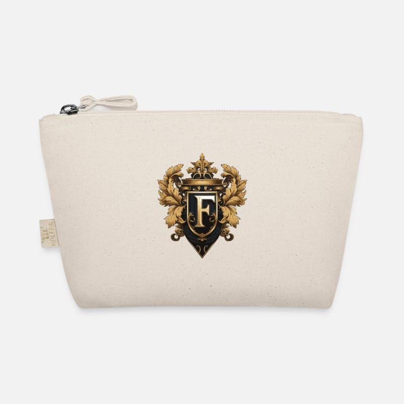 F Letter Name Crown Organic Pouch