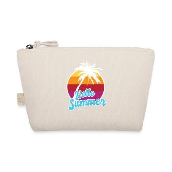 Hello Summer Retro Sunset Palm Art - Bio-Täschchen - Natur - Vorne