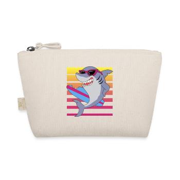 Retro Surfing Shark With Sunglasses Graphic - Organic Pouch - nature - Front