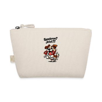 Funny Dog Walk Saying Gift - Organic Pouch - nature - Front