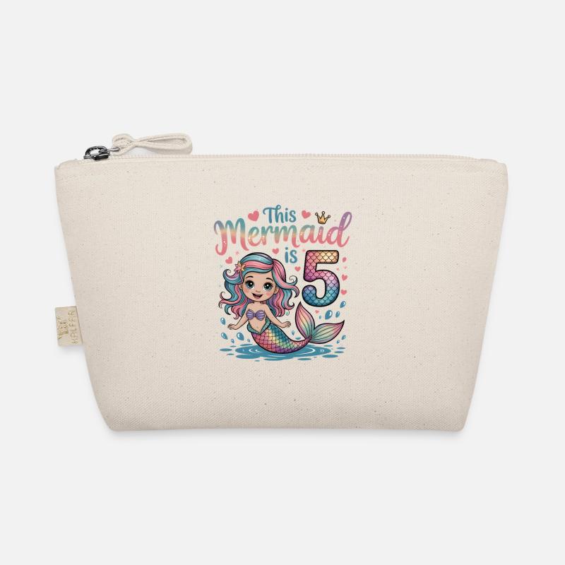 Mermaid 5th Birthday 5 Years Organic Pouch