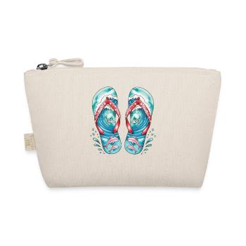 Flip Flop Sommer Shirt mit Delfinen - Bio-Täschchen - Natur - Vorne