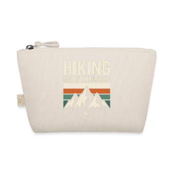 Hiking Saying Motif with Mountains - Organic Pouch - nature - Front