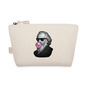 Gray gentleman with pink chewing gum - Organic Pouch - nature - Front