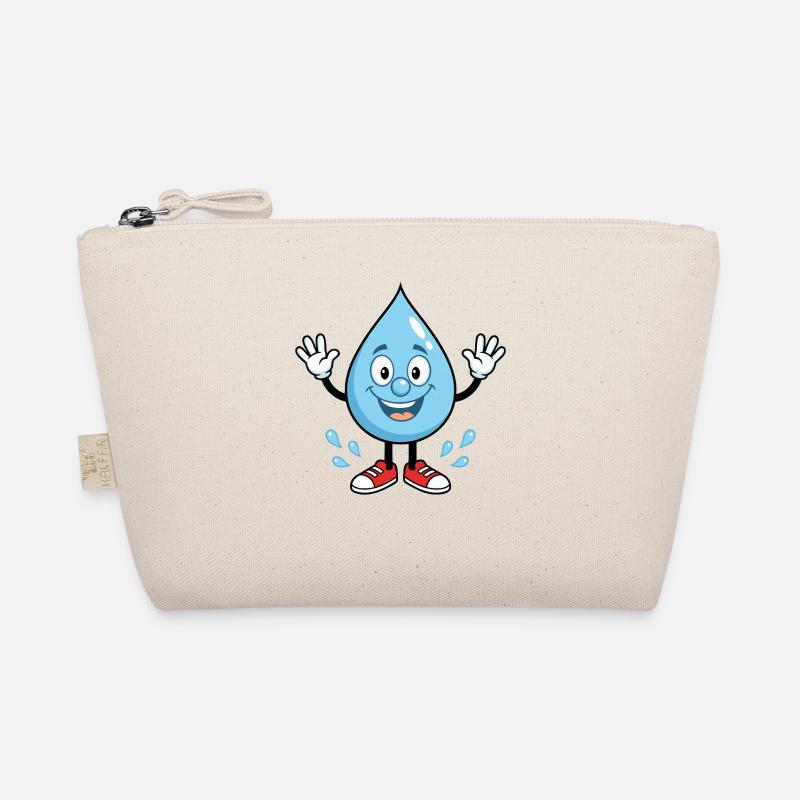 Fröhlicher Wassertropfen mit Sneakers Bio-Täschchen