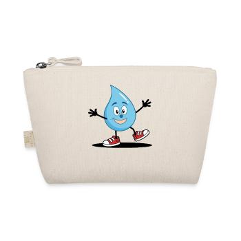 Ein lustiger Wassertropfen Gesicht in Turnschuhen - Bio-Täschchen - Natur - Vorne