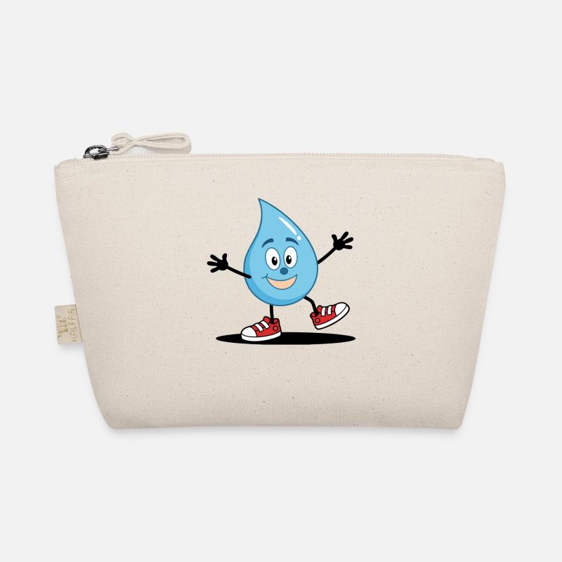 Ein lustiger Wassertropfen Gesicht in Turnschuhen Bio-Täschchen