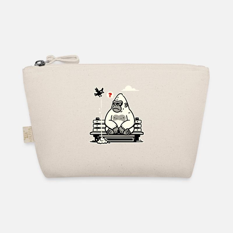 Gorilla on Bench with Curious Bird Organic Pouch