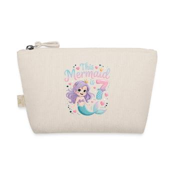 Mermaid 7th Birthday 7 Years - Organic Pouch - nature - Front
