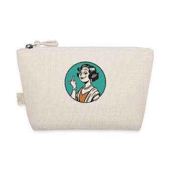 Retro Sass: Vintage Pinup Middle Finger - Organic Pouch - nature - Front