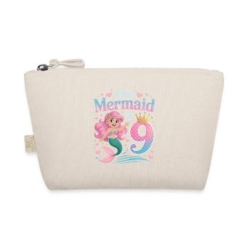 Mermaid 9th Birthday 9 Years - Organic Pouch - nature - Front