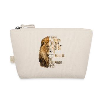 I Can Do All Things Christ Savior Lion Christian - Organic Pouch - nature - Front