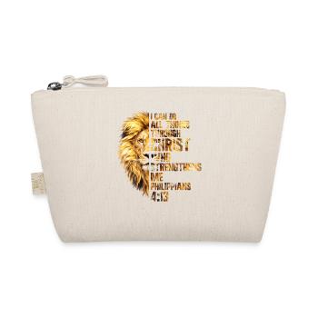 I Can Do All Things Christ Savior Lion Christian - Organic Pouch - nature - Front