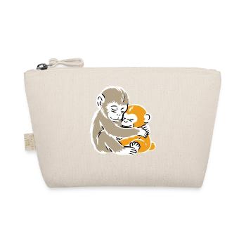 Monkey Hug Duo Illustration - Organic Pouch - nature - Front