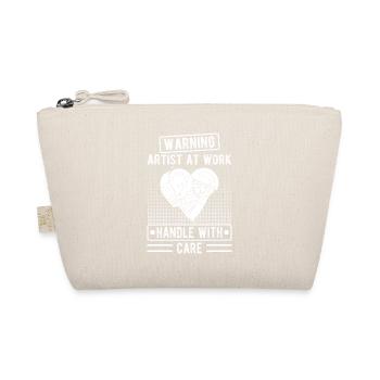 Funny Artist Painter Warning Artist At Work Gift - Organic Pouch - nature - Front