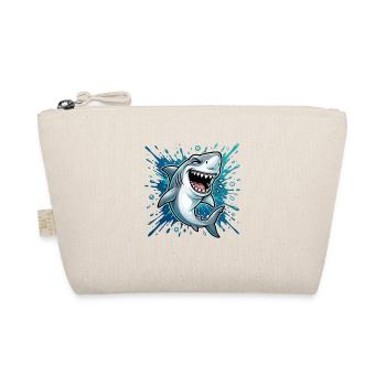 Cheerful shark in the splash - Organic Pouch - nature - Front