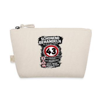 Treat Gently Traffic Sign 43 Birthday - Organic Pouch - nature - Front