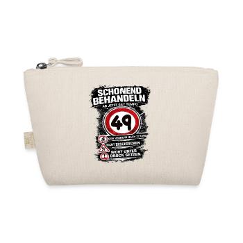 Treat Gently Traffic Sign 49 Birthday - Organic Pouch - nature - Front