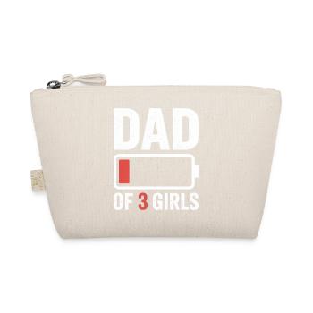 T-shirt Icône de la batterie Papa de trois filles - Trousse biologique - nature - Devant