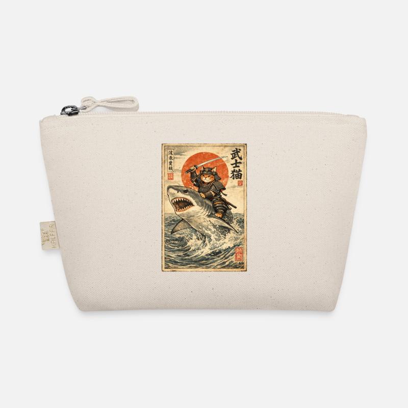 Samurai Cat, Japanese Warrior & Fighter, Shark Organic Pouch