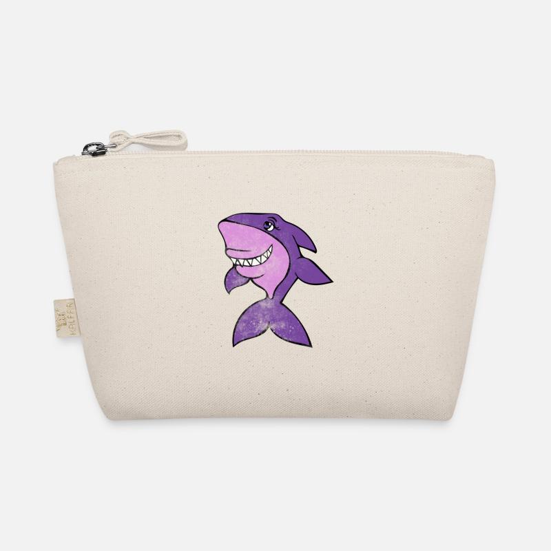 Vivid Purple Shark Smile Organic Pouch