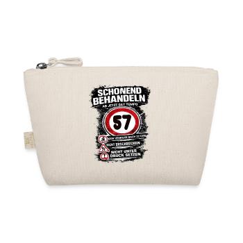Treat Gently Traffic Sign 57 Birthday - Organic Pouch - nature - Front