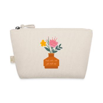 Blumenstrauß Mutspruch Vase - Bio-Täschchen - Natur - Vorne