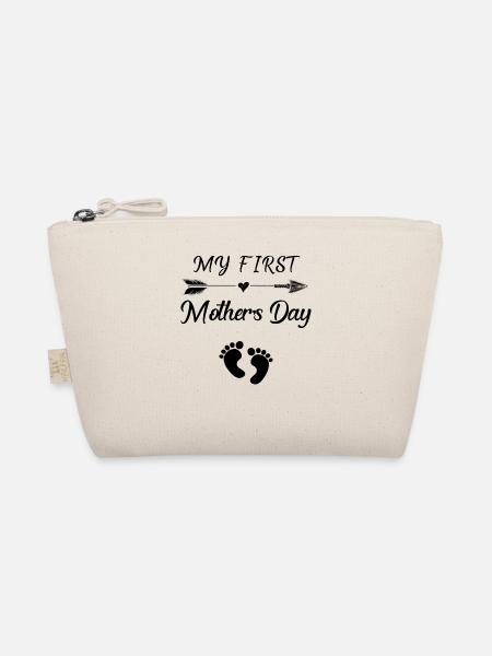 Mein erstes Muttertags-T-Shirt für eine schwangere Mutter - Bio-Täschchen - Natur - Vorne
