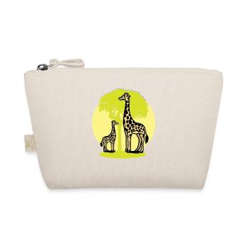Giraffe Family Safari Nature Retro Cartoon Art - Bio-Täschchen - Natur - Vorne