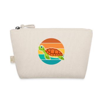 Cute Sea Turtle Retro Sunset Ocean Graphic - Bio-Täschchen - Natur - Vorne