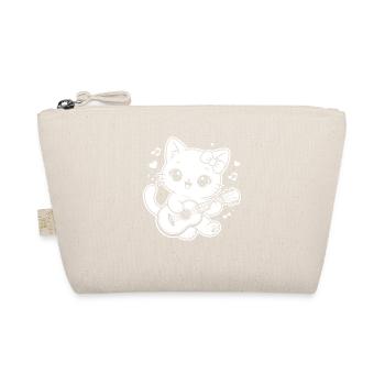 Chat kawaï jouant du ukulélé - Trousse biologique - nature - Devant