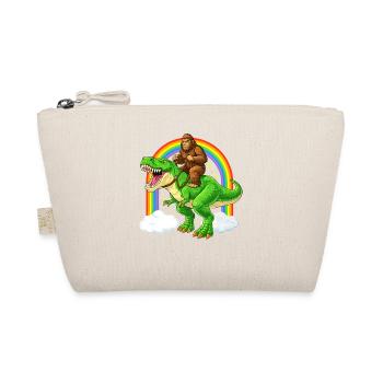 Bigfoot chevauchant un T-Rex Dinosaur Rainbow - Trousse biologique - nature - Devant