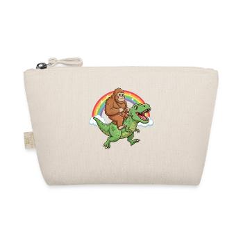 Bigfoot chevauchant un T-Rex Dinosaur Rainbow - Trousse biologique - nature - Devant
