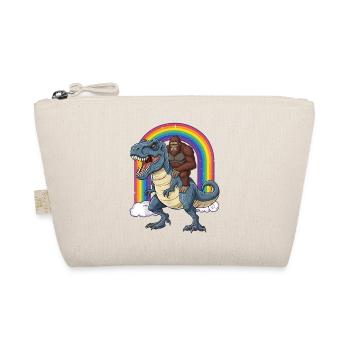Bigfoot chevauchant un T-Rex Dinosaur Rainbow - Trousse biologique - nature - Devant