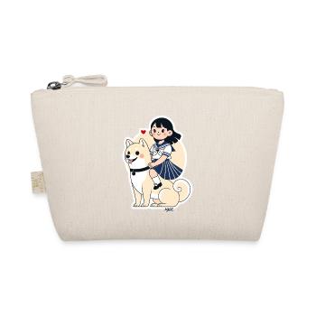 Sailor Girl and Shiba Sticker - Organic Pouch - nature - Front