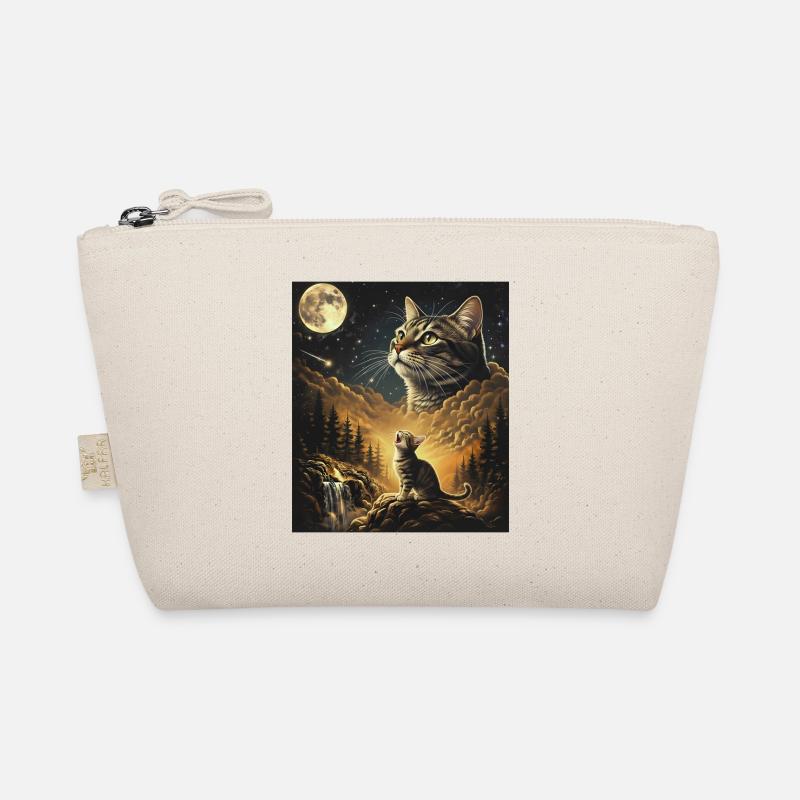 Le chat de la lune au-dessus de la forêt de nuages Le chat hurle à la lune Trousse biologique