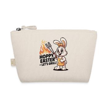 Hoppy Easter Let’s Grill T-Shirt Ostern BBQ Shirt - Bio-Täschchen - Natur - Vorne