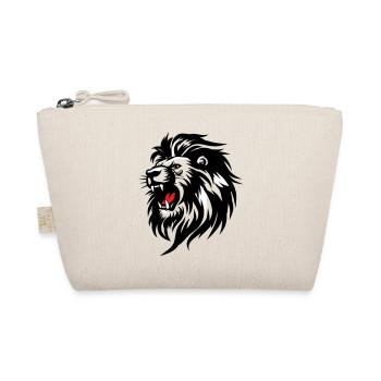 Rowing Lion Silhouette with Red Tongue - Organic Pouch - nature - Front