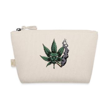 T-shirt feuille de chanvre – Visage de feuille de dessin animé avec fumée - Trousse biologique - nature - Devant