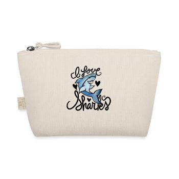 Blue Shark Silhouette Illustration - Organic Pouch - nature - Front