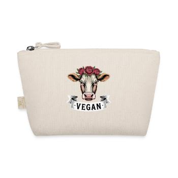 VEGAN Cow with Flower Wreath Animal Love Animal Welfare - Organic Pouch - nature - Front